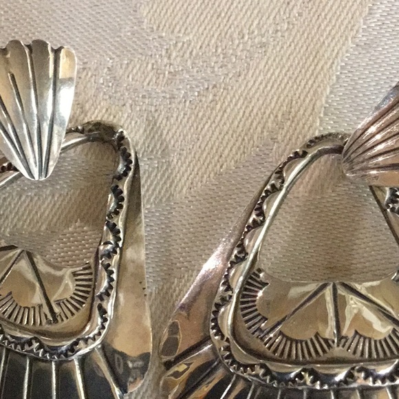 Door Knocker Style with “Feathers” Large Earrings - Picture 5 of 5